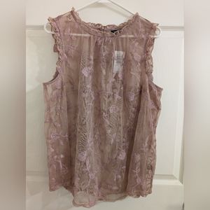 Torrid lace ruffle mock neck blouse